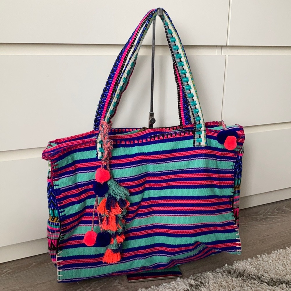 Steven boho zipped tribal bag multi color